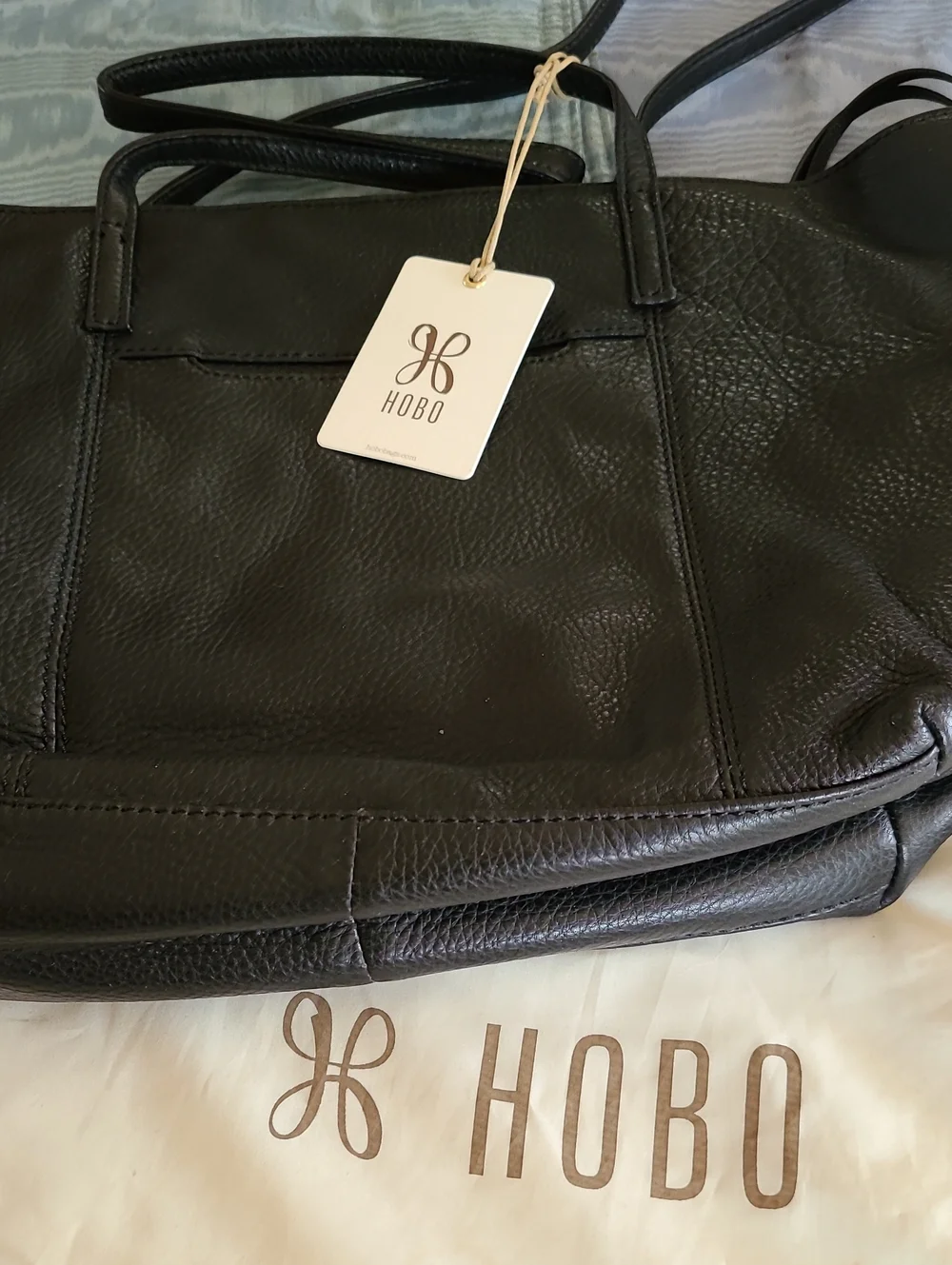HOBO Black Pebbled Leather Shoulder Tote